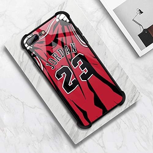 iPhone 8 Artı Durumda, Basketbol Oyuncu 36 Desen Temperli Cam iPhone 7 Artı Kılıfları için Erkek Adam, yumuşak TPU