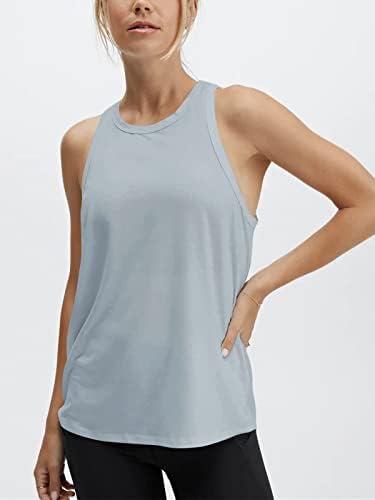 Cyanstyle Egzersiz Kadınlar için Tops Aç Geri Atletik Yoga Gömlek Büküm Geri Tank Top