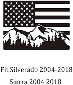 Yukauto Arka Arka Orta Pencere Çıkartması Uyar Chevy Silverado Sierra 2004-2018 Dağ Amerikan Bayrağı Vinil Çıkartmalar