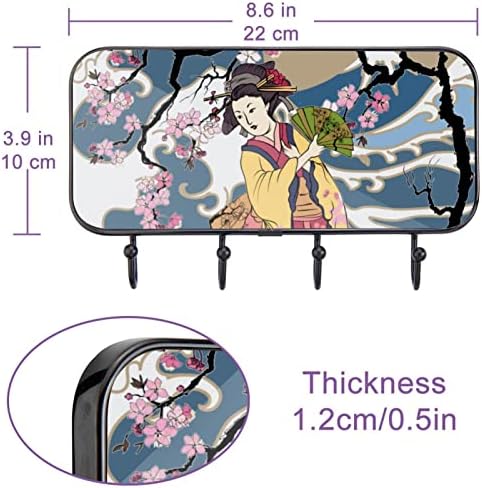 Yapışkanlı Kanca Ağır Duvar Kanca Asılı, Japon Kadın Dalga Kiraz, Banyo havlu kancaları Mutfak Kancaları
