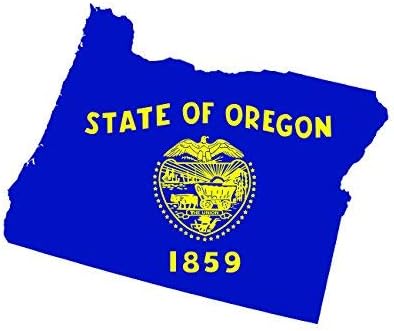 Oregon Eyaleti Şekilli Bayrak Çıkartması Kendinden Yapışkanlı Vinil Çıkartma VEYA ABD'de Üretilmiştir