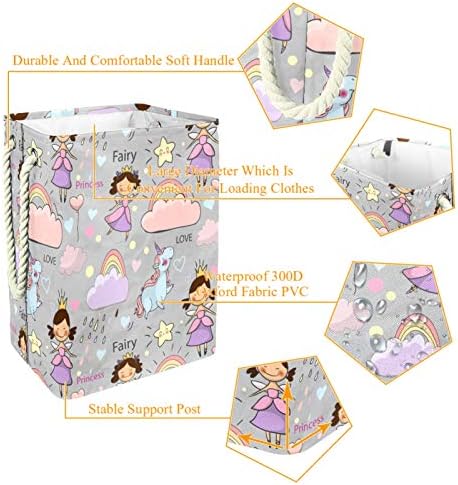 DEYYA Prenses Gökkuşağı Yıldız Sevimli çamaşır sepetleri Sepet Uzun Boylu Sağlam Katlanabilir Yetişkin Çocuklar için