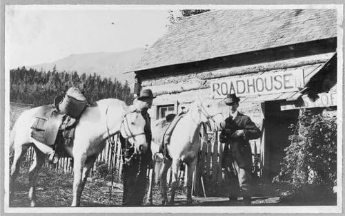 Tarihselfindings Fotoğraf: Frank G. Carpenter, Yol Evi, Gün Doğumu, Alaska, AK, Taverna, Kütük Binası, 1900-1916