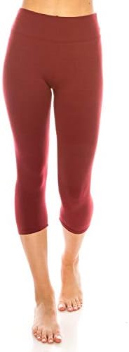 ShyCloset kadın Yüksek Bel Tayt-Düz Katı Yoga Egzersiz Yumuşak Pantolon Ayak Bileği Capri Tayt Karın Kontrol (Bir