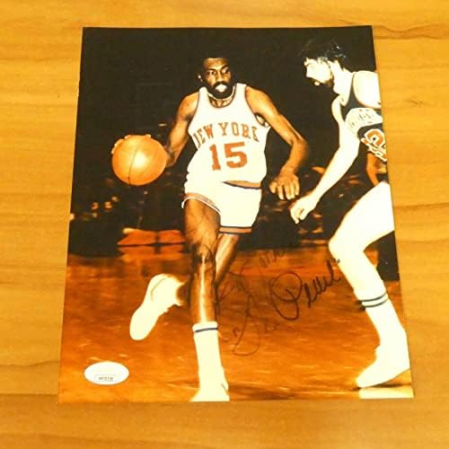 Earl The Pearl Monroe, JSA COA İmzalı NBA Fotoğrafları ile 8x10 New York Knicks Fotoğrafını İmzaladı