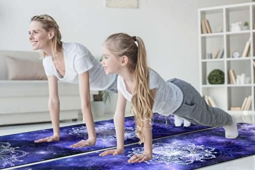 Knsbk Çevre Dostu Kaymaz Yoga Matı Erkekler Kadınlar için TPE Egzersiz Matı, Taşıma Askılı Kalın Egzersiz Matı, Egzersiz