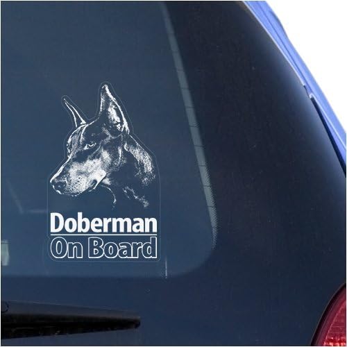 Pencere için Doberman Şeffaf Vinil çıkartma, Dobermann Pinscher Köpek İşareti Sanat Baskı