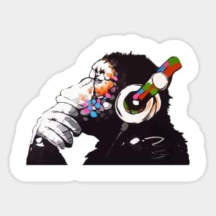 Öpücük Kesim Çıkartmalar Vinil Banksy Dj Maymun Düşünür-Vinil Çıkartmalar Dizüstü Çıkartması su şişe etiketi Komik