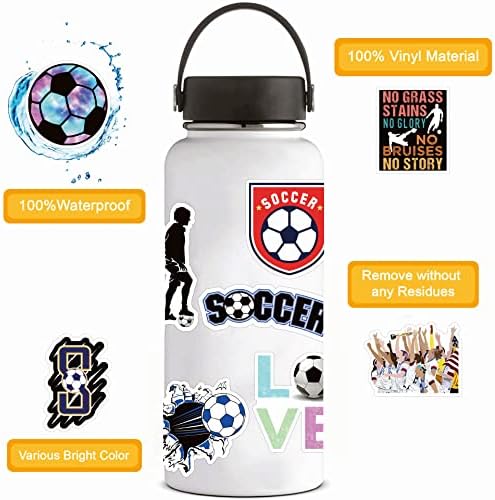 50 ADET Futbol Çıkartmalar,Futbol Spor Çıkartmaları Vinil Su Geçirmez Laptop için Kaykay Kask Gitar Telefon Kılıfı