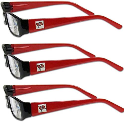 NCAA Siskiyou Spor Fan Mağazası Tampa Bay Buccaneers Spor Okuma Gözlüğü (3'lü Paket) Okuma Gücü: + 2.00 Kırmızı