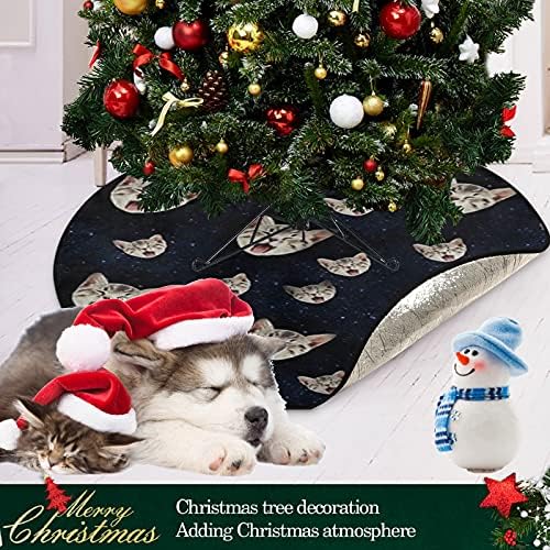 visesunny Noel Ağacı Mat Kedi Galaxy Ağacı Standı Mat Zemin Koruyucu Emici Ağacı Standı Tepsi Mat Zemin Koruma için