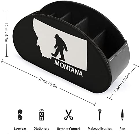 Komik Bigfoot İnanıyorum Seviyor Montana MT PU Deri Uzaktan Kumanda Tutucu masa düzenleyici saklama kutusu 5 Bölmeli