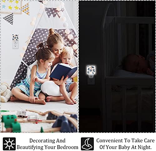Tembellik Müzik Fişi Gece Lambası 2 Paket, Akıllı Şafak Vakti Sensörü, Çocuklar için Sevimli Gece Lambaları, Yatak