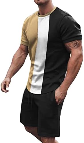 Erkekler Yaz Eşofman 2 Parça Kıyafetler Kısa Kollu T-shirt ve şort takımı Koşu Spor Takım Elbise Eşofman Spor