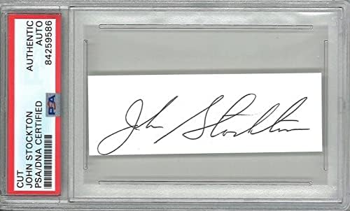 John Stockton İmzalı Kesim İmzası Psa Dna 84259586 Hof En iyi 50 Caz Efsanesi-İmzalı NBA Fotoğrafları