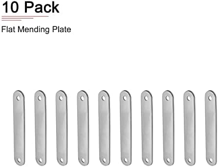 DTGN 76x12mm (LxW) Düz Düz Brace Plate-10Pack - Mobilya Tamiri için İyi-Metal Destek Plakası-Gümüş Ton