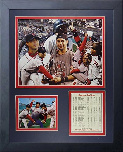 Efsaneler Asla Ölmez 2007 Boston Red Sox Dünya Serisi Şampiyonları Çerçeveli Fotoğraf Kolajı, 12x 15